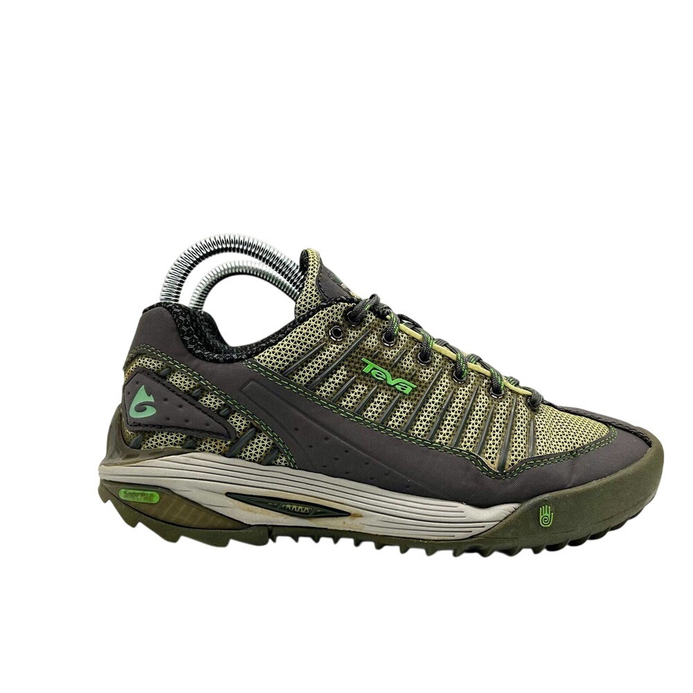 Teva S/N 4046 Womens Hiking Shoe Olive Green Charcoal Grey Trail Sneakers Size 7